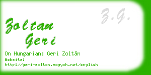 zoltan geri business card